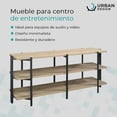 thumbnail image 4 of Mueble para TV Urban Design, 3 Paneles de Soporte, Madera y Metal, 146 cm x 44.5 cm x 61.5 cm cafe unitalla, 4 of 7