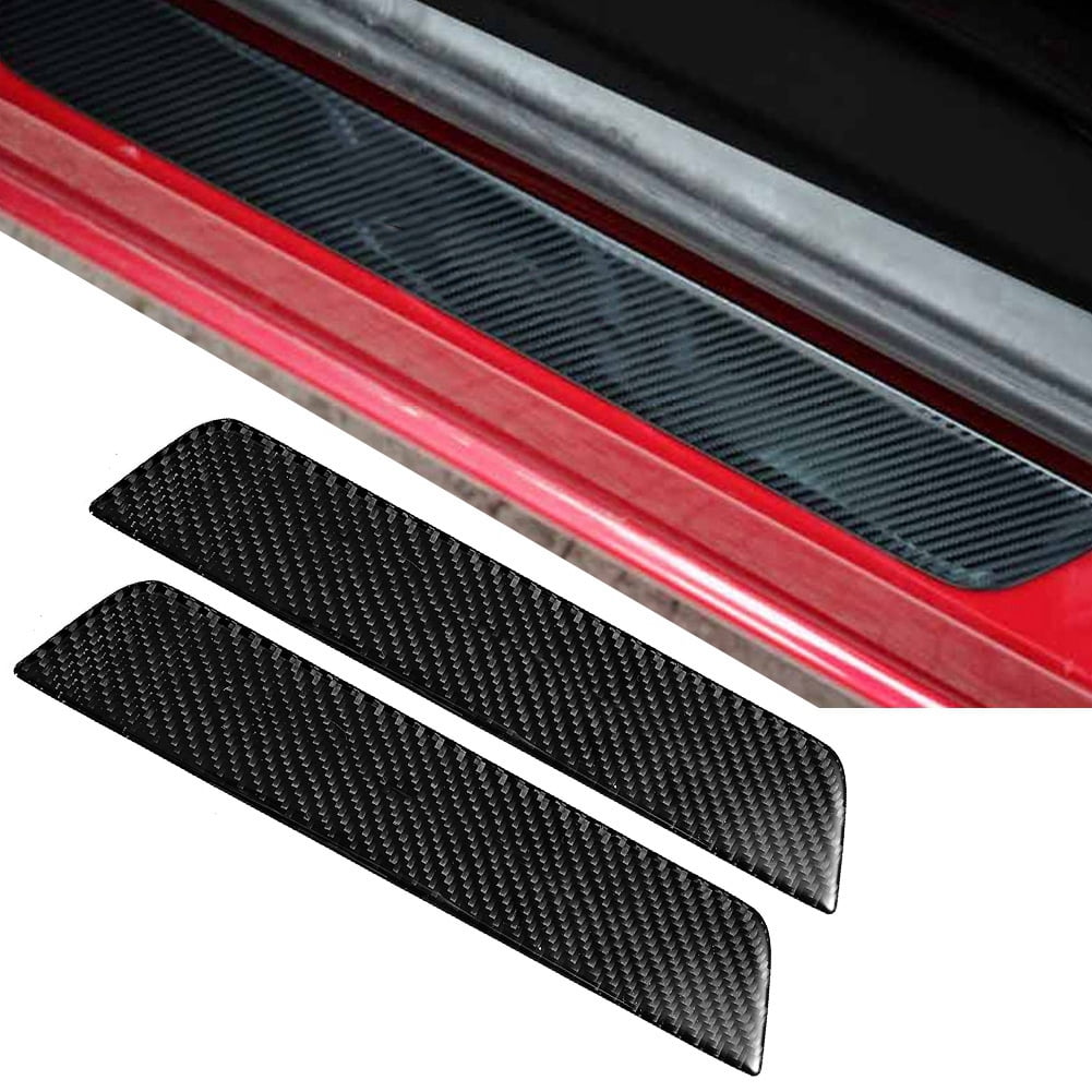 Greensen 2pcs Car Rear Door Sill Scuff Plate Carbon Fiber Greensen 2pcs Car Rear Door Sill Scuff Plate Carbon Fiber