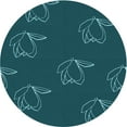 thumbnail image 1 of Ahgly Company Machine Washable Indoor Round Transitional Dark Cyan Green Area Rugs, 3' Round, 1 of 7
