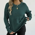 thumbnail image 2 of Kilaqueen Long Sleeve Cozy Sweaters for Women Casual Solid Color Fall Winter Outfits Stretch Comfy Womens Sweaters Crew Neck Warm Pullover Tops, 2 of 8