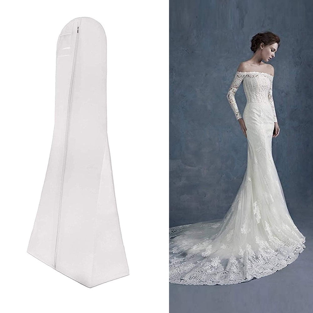 Snapklik.com : MuChoney Garment Bag Wedding Dress Cover Protective Cover  For Bridal Gowns Evening Dresses Suits Coats Breathable Anti-Dust Wedding Dress  Garment Bag