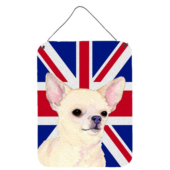 Chihuahua with English Union Jack British Flag Wall or Door Hanging Prints