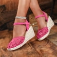 thumbnail image 6 of YLYL Women's Espadrilles Sandals Ankle Strap Buckle Closed Toe Platform Wedge Heel Summer Sandals, 6 of 9