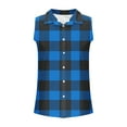 thumbnail image 4 of Jalioing Women's Work Tops Sleeveless Button Down Shirts Fashion Print Collared Blouses Dressy Casual Tank Shirt, 4 of 6