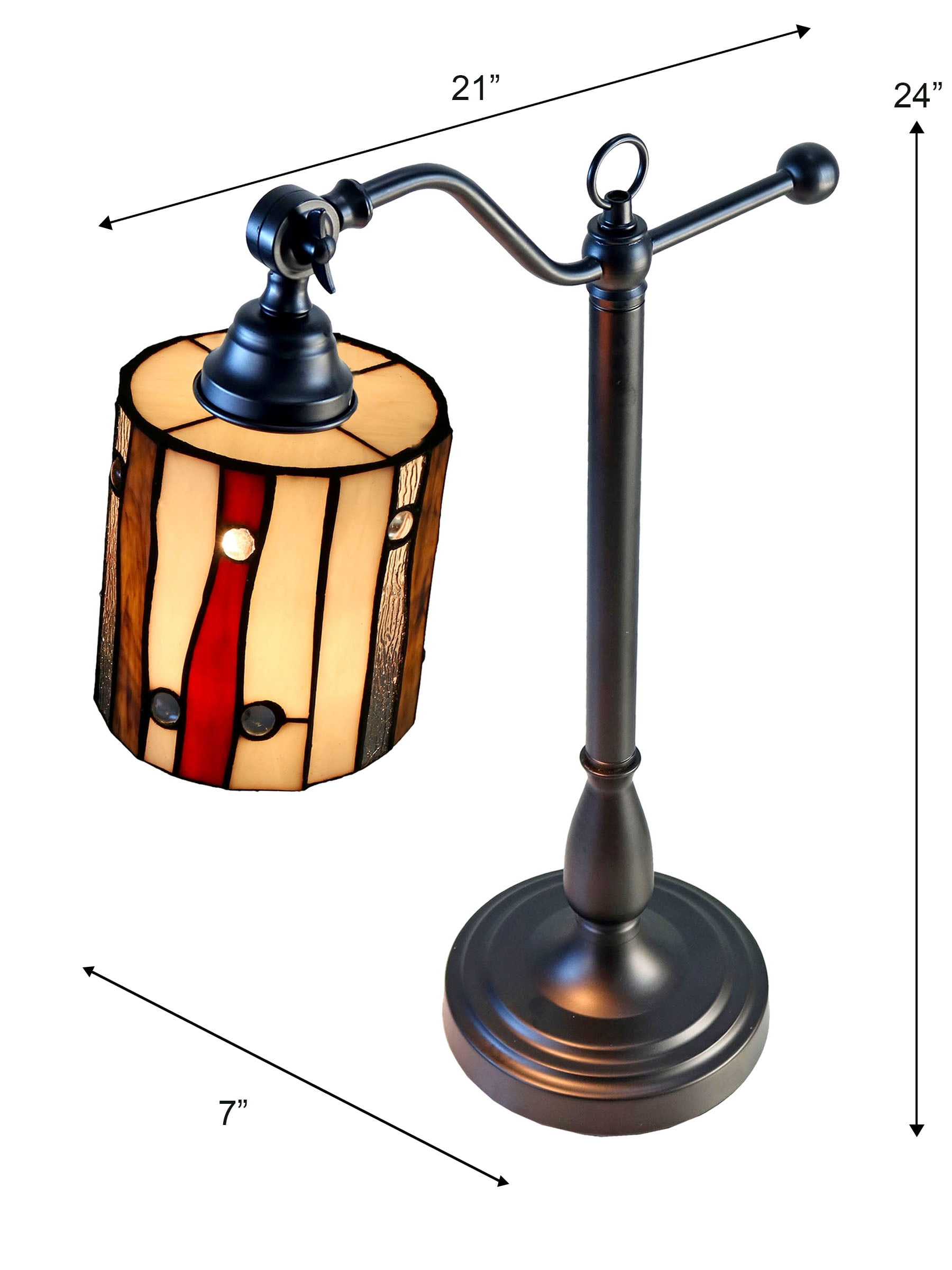 El Anza 24" Tall Handmade Tiffany Desk Lamp