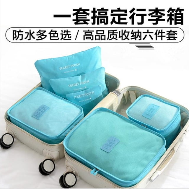 Packing Cubes for Travel, 6Pcs/set Travel Packing Cubes for Suitcases Lightweight Travel Essential Bag with Toiletries Bag for Clothes Shoes Cosmetics Toiletries