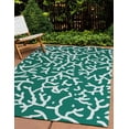 thumbnail image 3 of 4' x 6' Simply Daisy Seaweed Beach Style Chenille Area Rug, Kelly Green, 3 of 5