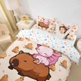 thumbnail image 2 of Erosebridal Cartoon Capybara Pink Axolotl Duvet Cover Set For Kids,Kawaii Animal Bedding Full For Boys Girls,3-Piece,No Comforter,Ultra Soft Home Decor, 2 of 6