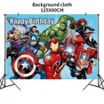 thumbnail image 4 of Decoración de cumpleaños de Los Vengadores para niños, vajilla desechable, fondo 3D de SpiderMan, globo de Iron Man, suministros de fiesta de superhéroes, 4 of 5