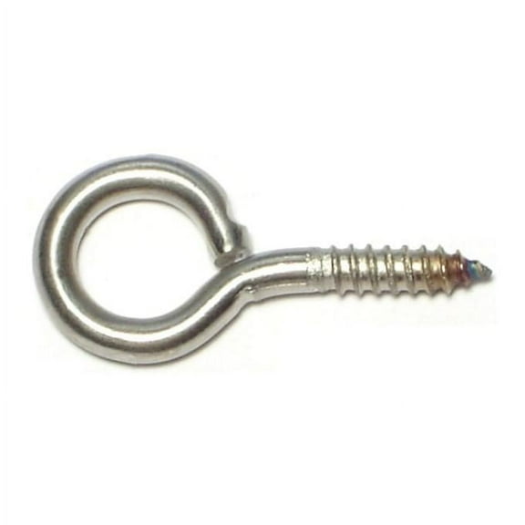 5/32" x 1/2" x 1-5/8" #8 18-8 Stainless Steel Eye Screws LSEBSS-013 (15 pcs.)