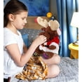 thumbnail image 6 of DolliBu Santa Funky Brown Moose Stuffed Animal Plush Toy - Super Soft Wild Animal Dress Up with Red Santa Claus Outfit, Cute Wildlife Perfect Holiday Christmas Gift - 11 Inch, 6 of 6