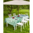 thumbnail image 4 of Hokiten Outdoor Tablecloths with Umbrella Hole & Zipper, Green Floral Circle Tablecloth Rectangle 60x84 Inch, Watercolor Abstract Art Waterproof Table Cloth, Patio/Pool/Picnic Table Covers, 4 of 7