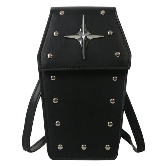 Retro Gothic Coffin Shape Purses Clutches Women Halloween Handbag Crossbody Bags