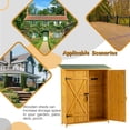 thumbnail image 5 of 56 Inch Outdoor Storage Shed with Lockable Door, Solid Wood Garden Tool Shed with Detachable Shelves & Waterproof Roof, Natural Wood Color, 5 of 15
