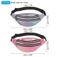 thumbnail image 2 of Uxcell 80s Fanny Pack for Women 2 Pack Waist Bag 90s Fanny Pack Purple Dark Pink, 2 of 8