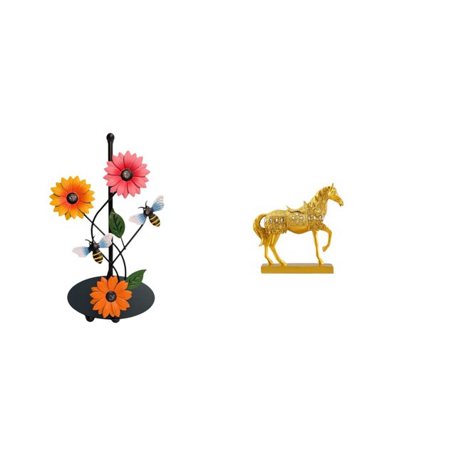 Dispensador De Toallas De Papel Antideslizante Vertical Con Soporte Para Pañuelos. Figura Decorativa De Caballo, Escultura Animal, Figuras De Resina Grabadas Para Decoración Del Hogar Y La