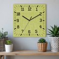 thumbnail image 6 of Fruit Green Wooden Wall Clock Silent Non Ticking, Farmhouse Burlap Solid Green Modern Linen Texture Square Wall Clocks Battery Operated, Decor Clock for Home Office, Living Room, Kitchen, 10 Inch, 6 of 9