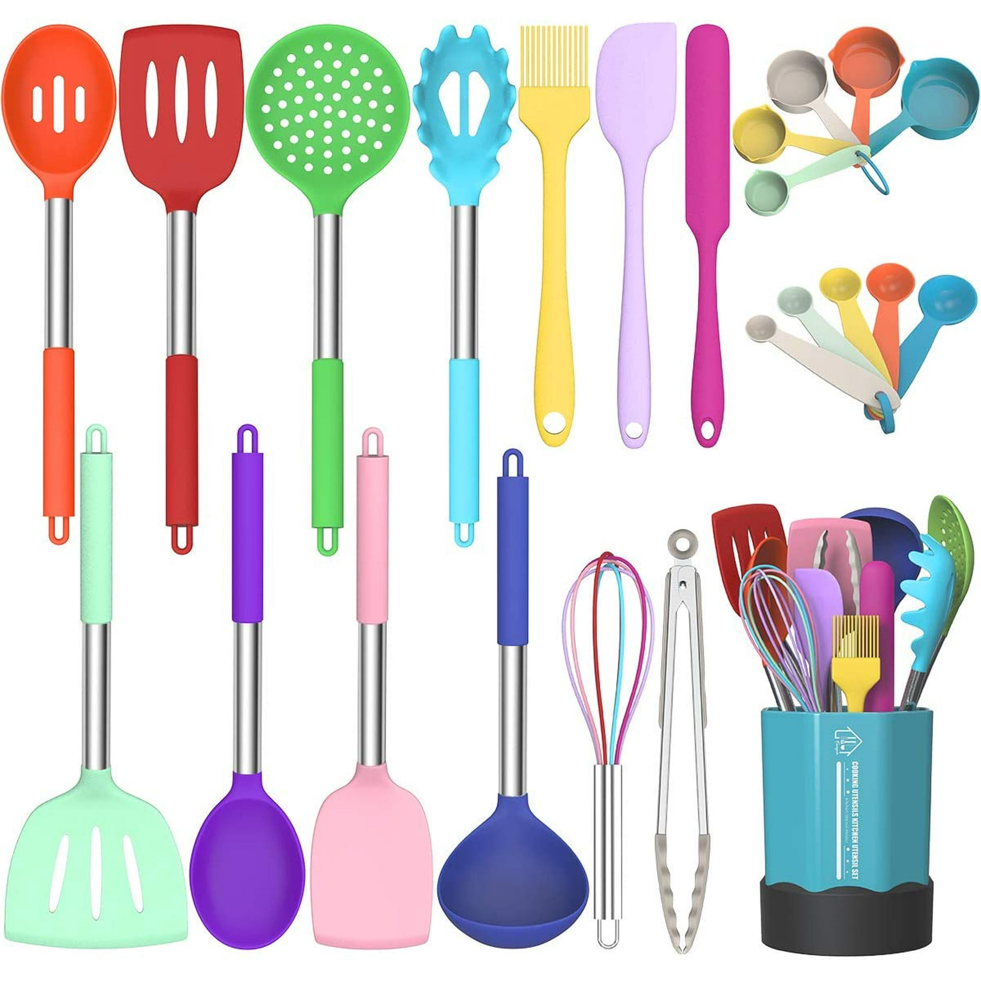 Silicone Cooking Utensil Set Non Stick Kitchen Utensil 24 Pcs Cooking Utensils Set Heat Resistant Cookware Silicone Kitchen Tools Gift With Stainless Steel Handle Green Walmart Canada