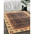 thumbnail image 3 of Ahgly Company Machine Washable Indoor Square Abstract Red Brown Area Rugs, 3' Square, 3 of 7