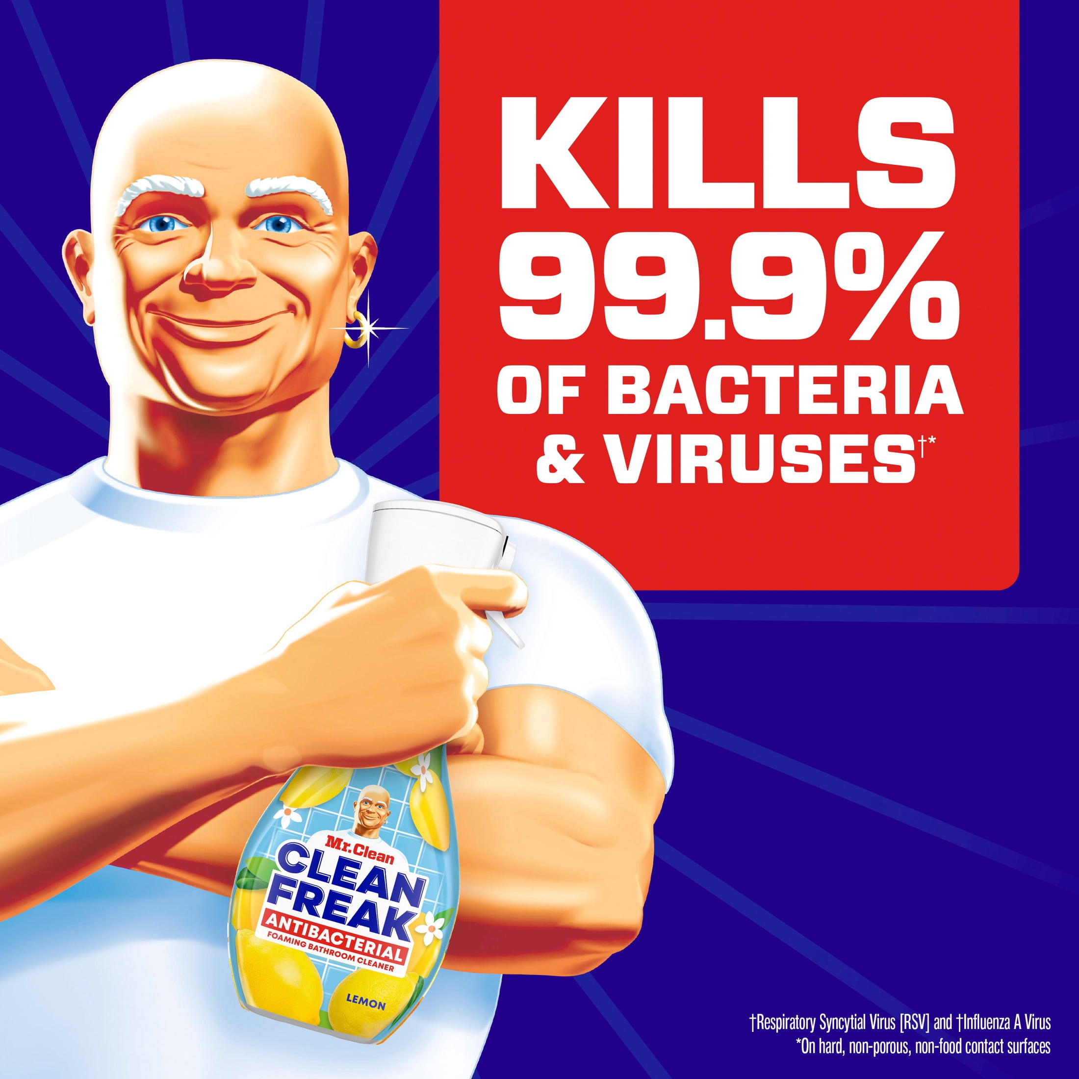 (6 pack) Mr. Clean Clean Freak Lemon Scent Antibacterial Multi-Purpose Bath Cleaner, 16 Fl Oz