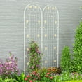 thumbnail image 4 of Gymax 2 Pack Rustproof Metal Garden Trellis 87'' x 20'' Wire Lattice Panel for Patio White, 4 of 9