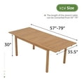 thumbnail image 5 of JOIVI Rectangular Extendable Acacia Wood Dining Table, 6-8 Person Outdoor Extendable Table for Home Kitchen Deck, 5 of 7