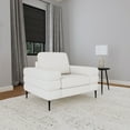 thumbnail image 2 of Coaster Jessel Chenille Fabric Upholstered Track Arm Chair in Ivory, 2 of 10