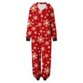 thumbnail image 4 of Odeerbi Matching Family Christmas Pajamas Sets Hooded Onesie Sleepwear Womens Cute Xmas Snow Print Plush Jumpsuit 2024 Long Sleeve Family Parent-Child Wear Loungewear Sleepwear Jammies for Mom, 4 of 6