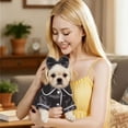 thumbnail image 5 of Puppy Pajamas with Headwear Dog Shirts Soft Cats Sleepwear Stretchy Pet Clothes Outfits for Party Christmas (M), 5 of 7
