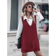 thumbnail image 2 of Weardear Women Vest Dress Knit Sweater Dresses Oversized V Neck Sleevelss Pullover with Pockets, 2 of 5