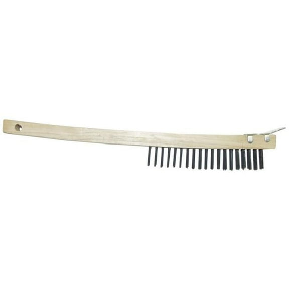 WBS319 Wire Scratch Handle Wood Brush  Stainless Steel - 3 x 19 in.