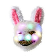 TKYGU Halloween Scary Mask  Rabbit Bunny Mask Bloody Plush with LED Lights Cosplay Costume Props