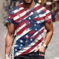 thumbnail image 5 of Men's Quick-Dry Performance Tee, Retro Flag Print with Moisture-Wicking Fabric for Sports and Daily Use ,Wine 2XL, 5 of 5