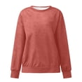 thumbnail image 4 of Lisingtool Womens Tops Women Autumn Winter Loose Casual Casual Long Sleeves Round Neck Solid Color Sweatershirt Essentials Hoodie Hoodies for Women Rose Gold, 4 of 5