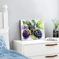 thumbnail image 3 of Acheng Square Canvas Wall Art - BlackBerry and Passion Fruit Watercolor | Fruits Art and Illustrations - Giclee Print Gallery Wrap Modern Home Art Ready to Hang 20x16inch, 3 of 6