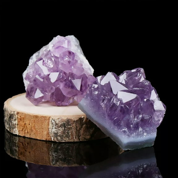 EOEMY Natural Amethyst Crystal Cluster Quartz Energy Druzy Geode Gemstone Reiki Gift