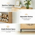 thumbnail image 5 of RARZOE Shoe Storage Cabinet with 2 Flip Drawers, Narrow Entryway Shoe Rack, Farmhouse Slim Shoe Storage Cabinet with Metal Legs for Entryway, Foyer, Hallway, Apartment, Natural, 5 of 18