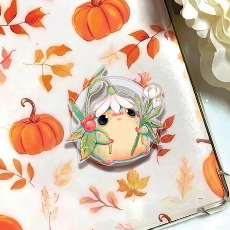 Fairycore Frogs Phone Grip: Nature-inspired Frogs Acrylic Holder, Girly Magnetic Socket