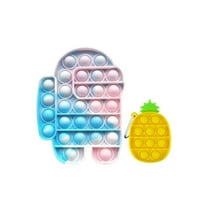 2 Pack Push Pop Its Bubble Sensory Fidget Toy Stress Reliever Autism Anxiety Toys One Louder Side Push Bubbles Pop Rainbow Safe for Children.