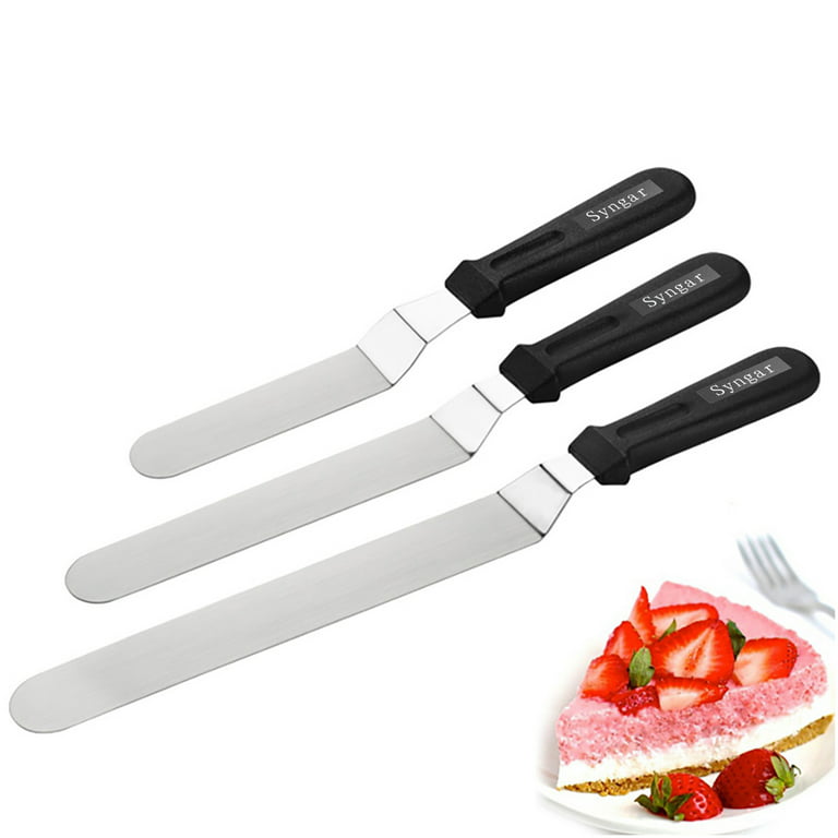 Offset Cake Icing Spatula Set Of 3 Professional Stainless Steel Cake  Decorating Frosting Spatulas With Ergonomics Handle Y200612 From Long10,  $9.87
