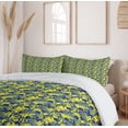 thumbnail image 6 of Ambesonne Botanical Duvet Cover Set, Summer Tone Palm Hibiscus, 2-Calking, Yellow Navy Blue, 6 of 7