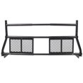 Adjustable Pickup Truck Headache Rack - Black Steel Mesh Window ...