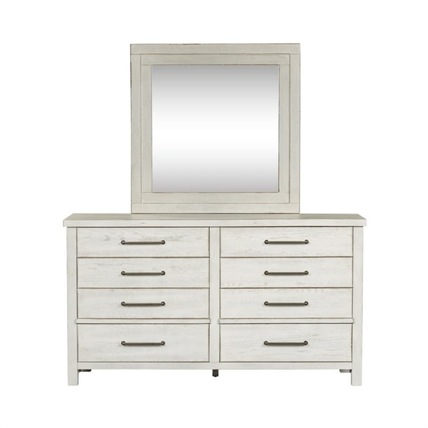 Liberty Furniture Modern Farmhouse White Dresser And Mirror Walmart Com Walmart Com