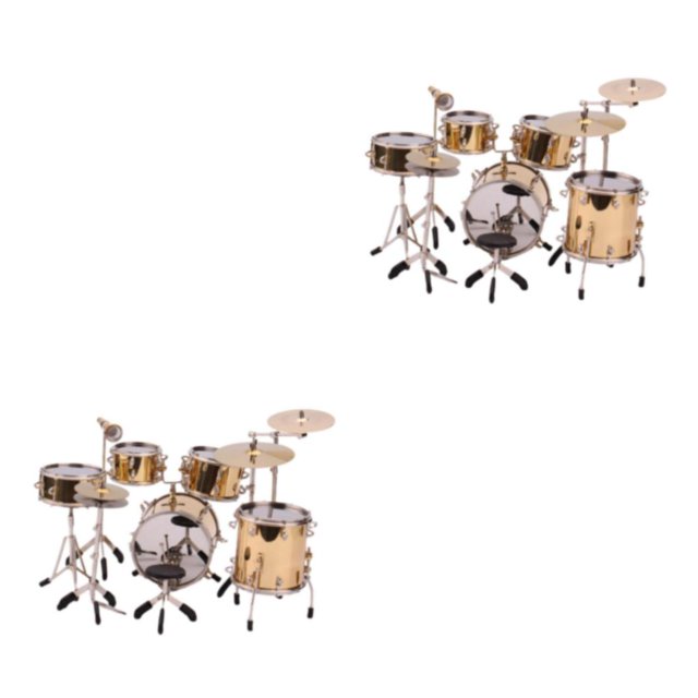 maskred 1/2/3 8x Ensemble de Tambours Mini Réalistes Accessoires de Musique Instrument pour Or 2 Pcs
