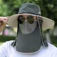 thumbnail image 2 of OIOLOYJM Fishing Hat for Men with Face Neck Flap UPF Sun Protection Removable Breathable Cap with Wide Brim Summer Outdoor Hiking Sun Hat Army Green, 2 of 4