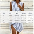 thumbnail image 3 of QUNYINEY Summer Womens Sundresses Cotton Striped Midi Sleeveless Shirt Dress Collared Loose Fit Button Casual Casual Dresses, 3 of 5