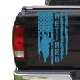 thumbnail image 1 of Retired Soldier Veteran Distressed American USA US Flag Truck Tailgate Vinyl Decal Compatible with most Pickup Trucks U.S. Army Sticker USAF USMC US Navy Decal (11" x 20", Ice Blue), 1 of 8