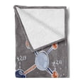 thumbnail image 2 of Grunge Soft Flannel Fleece Throw Blanket, Chemistry Laboratory Display Formula Science Graphic Design Print, Cozy Plush for Indoor and Outdoor Use, 70" x 90", Dimgray Orange White, by Ambesonne, 2 of 5