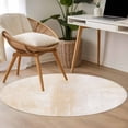 thumbnail image 4 of Beige Round Area Rug 3.3 FT, Non Slip Small Entryway Kitchen Mat, Retro Oil Painting Modern Abstract Art Aesthetics Washable Soft Circular Rug Non-Shedding Door Mat for Bathroom Playroom Kids Room, 4 of 9
