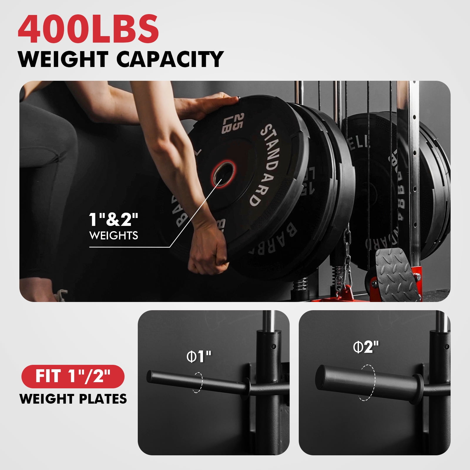 Mikolo Cable Crossover Machine, Lat Pull Down Machine, Wall Mounted Pulley Tower functional trainer with Adjustable 26 Positions Dual Pulley System, Lat Pulldown Cable Training for Home Gym Fitness